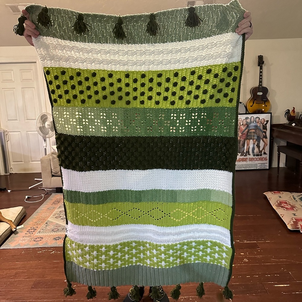Handmade Forest Canopy Crocheted Blanket